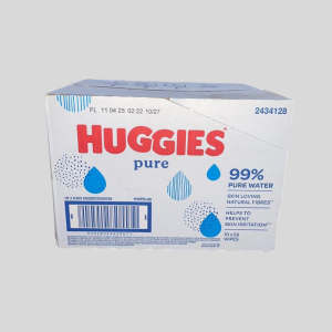 Box of Huggies Pure Baby Wipes 10*56 wipes