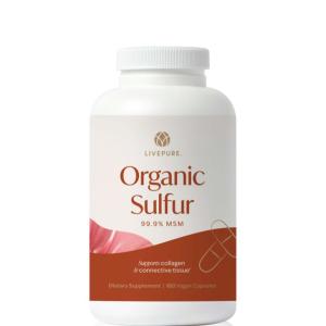 LivePure Organic Sulfur dietary supplement. 180 Capsules