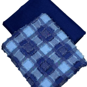 Blue Textured Fabric and a Solid Blue Cotton Fabric 2yards each