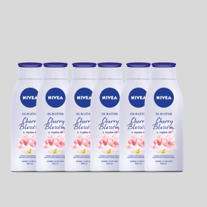 NIVEA Cherry Blossom & Jojoba Oil In Lotion, 400ml, Pack of 6