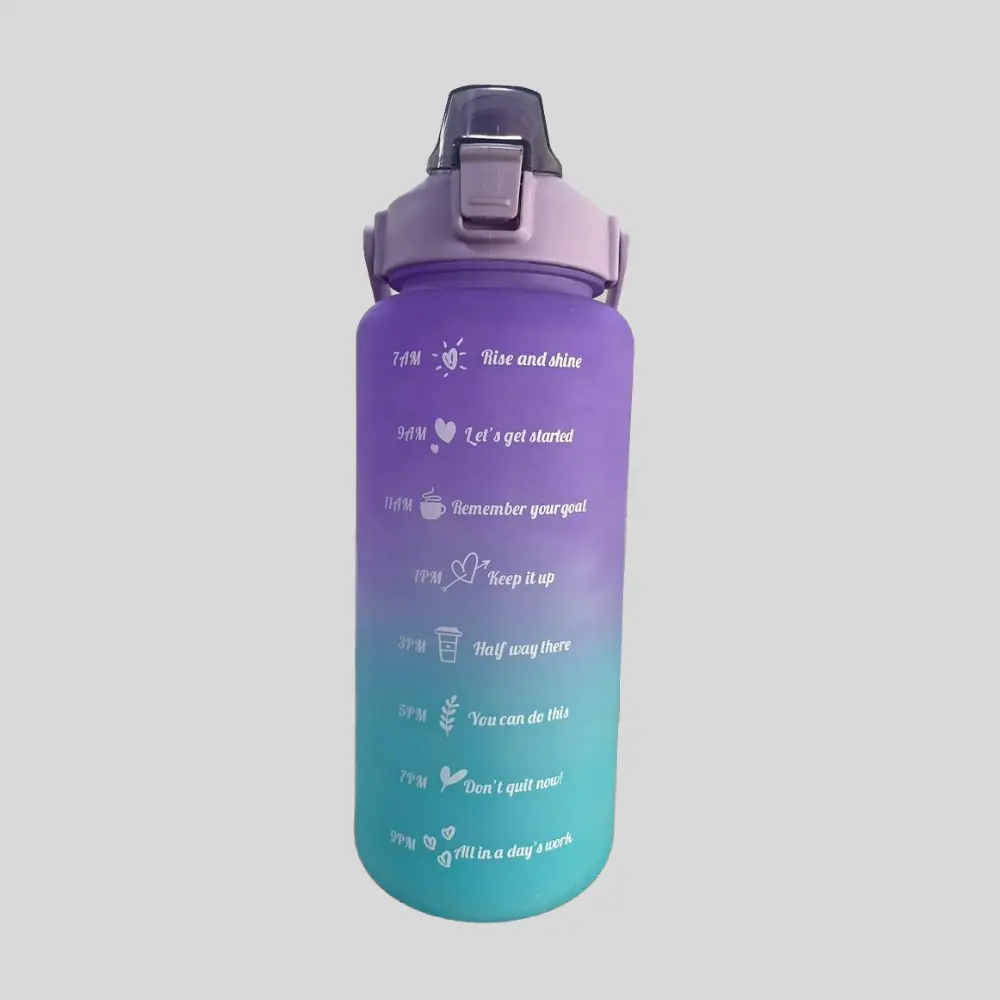 motivational water bottle with time markers