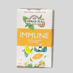Ahmad Tea Herbal Tea, Lemon, Ginger, Turmeric, & Vitamin C 'Immune' Natural Benefits Teabags, 20 ct (Pack of 1) - Decaffeinated & Sugar-Free