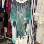 Printed African chiffon kaftan or boubou gown