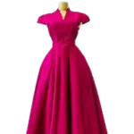 Cap-sleeve, Fit-and-Flare Midi Dress.