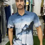 Short-Sleeved Polo-Style Graphic Shirt