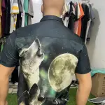 Graphic polo shirt featuring a high-definition 3D sublimation print.