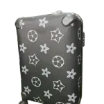 Travel Set includes a Rolling Suitcase and a Smaller Matching Bag, that Showcases Black and White star and monogram pattern