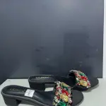 Gemstone-embellished strap slippers by Liliana