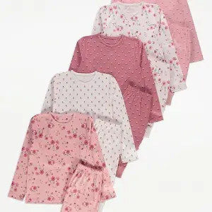 5-pack of long-sleeve cotton jersey pyjamas 12month to 14years