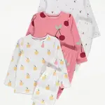 3-pack of girls' long-sleeve pyjamas 12month to 14years