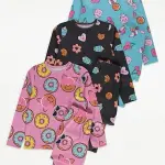 George fun Food Long Sleeve Pyjamas 3 Pack
