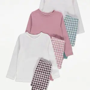 George Girls Gingham Long Sleeve Pyjamas 3 Pack. 12month to 14years