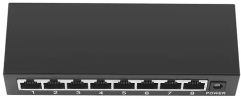 Generic, Unmanaged 8-Port 10/100/1000Mbps Gigabit Switch, a common type of network switch