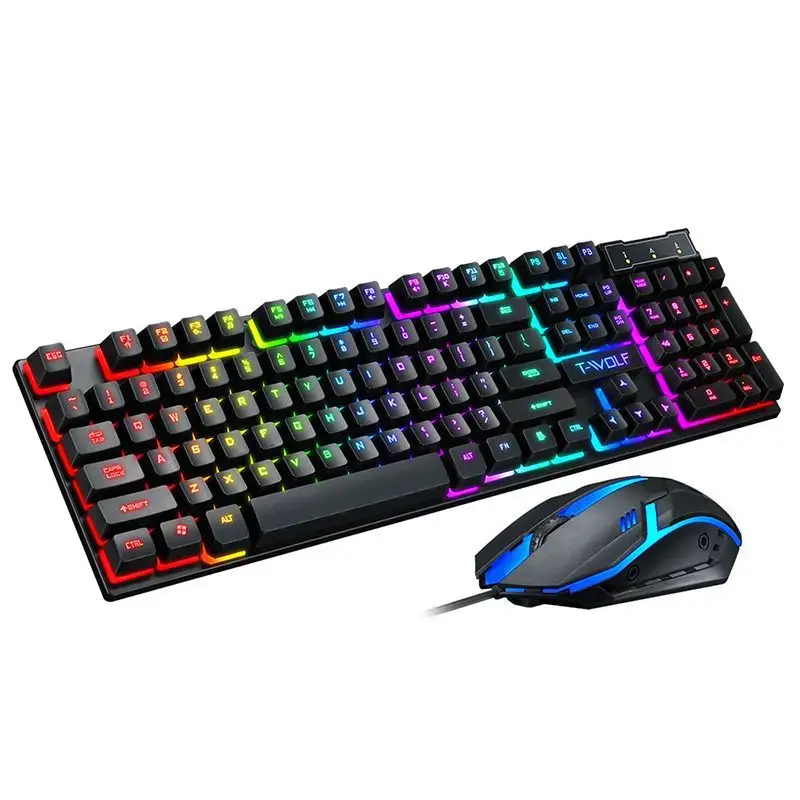 Thunder Wolf TF200 wired USB keyboard and mouse set game character luminous keyboard and mouse