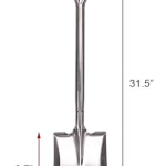 LUBAN 31.5 Inch Garden Shovel, D Handle Square Flat Spade Garden Tools for Gardening, All Stainless Steel Made