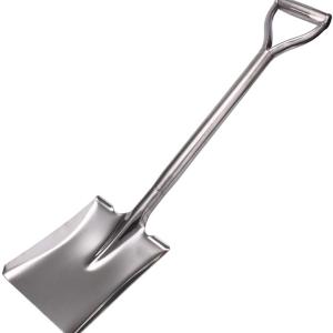 LUBAN 31.5 Inch Garden Shovel, D Handle Square Flat Spade Garden Tools for Gardening, All Stainless Steel Made