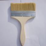 6” Flat Paint Brush With A Wooden Handle And Natural Bristles.
