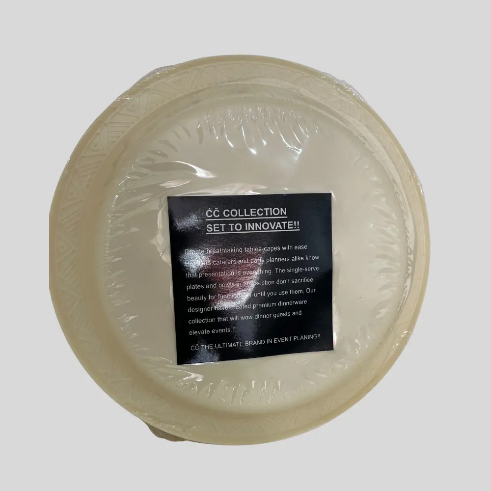 CC Cut Crystal Plastic Plates 25Pcs