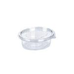 Oval Plastic Food Container with a Hinged Lid for Sauces, Salads 100psc