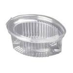 Oval Plastic Food Container with a Hinged Lid for Sauces, Salads 100psc