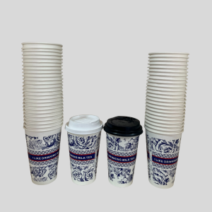 Disposable Paper Coffee Cups with Lid 25Pcs
