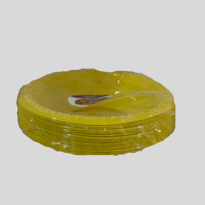 Plastic Yellow Disposable Serving Plate 20Pcs