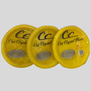 CC Cut Crystal Plastic Plates 25Pcs