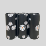 Cylinder Tissues Boxes Printed for Car and Travel Soft Facial Tissues B (Flower Style) 1Pck 50 Pieces