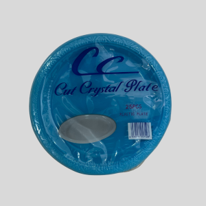 CC Cut Crystal Plastic Plates 25Pcs