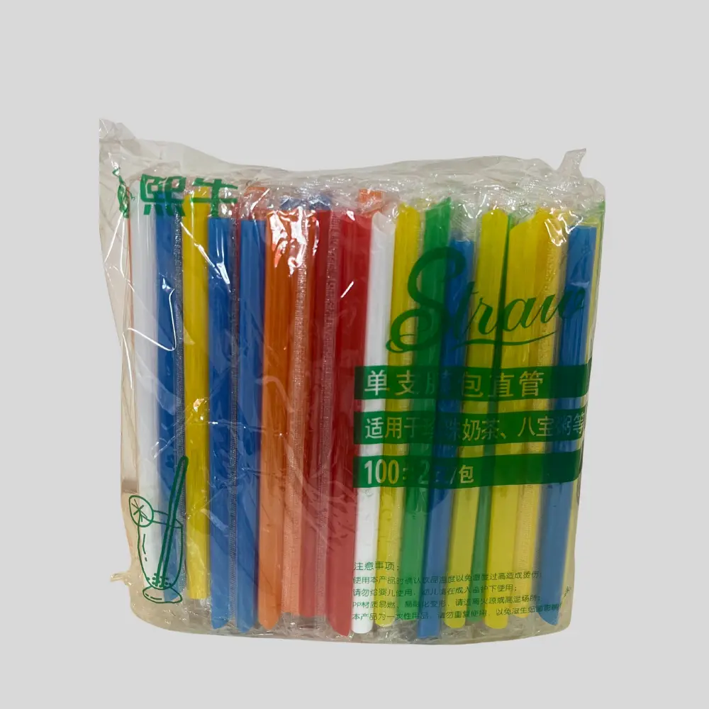Smoothie Straw Boba Fat Plastic Individual Wrapped Large Milkshake Colored Big Bubble Tea Straws for Boba Tea Smoothie Milkshake