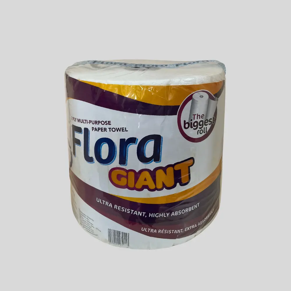 Flora Giant Multi-Purpose Paper Towel, a 2-ply, Extra-large Paper Towel.