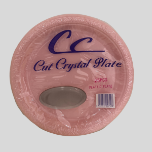 CC Cut Crystal Plastic Plates 25Pcs