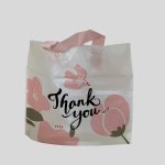 50Pcs Thank You Plastic Shopping Bags for Small Business, Reusable Floral Store Bags