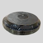 Decor Edge Elegant Disposable Plastic Plates with a Black and Gold Rim 15 Pcs