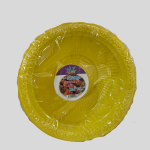 Plastic Yellow Disposable Serving Plate 20Pcs