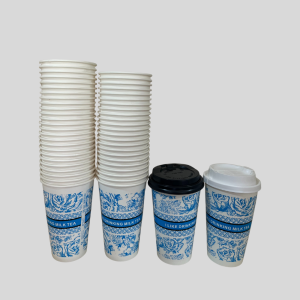 Disposable Paper Coffee Cups with Lid 25Pcs