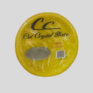 CC Cut Crystal Plastic Plates 25Pcs