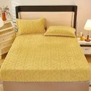3 pcs Set Taffeta Velvet Fitted Bedsheet- Double Size