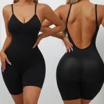 seamless mid-thigh shapewear bodysuit