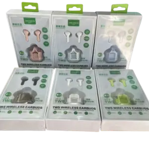 Generic Air 31 , Ultrapods TWS wireless earbuds in a transparent charging case.