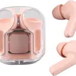 Generic Air 31 , Ultrapods TWS wireless earbuds in a transparent charging case.