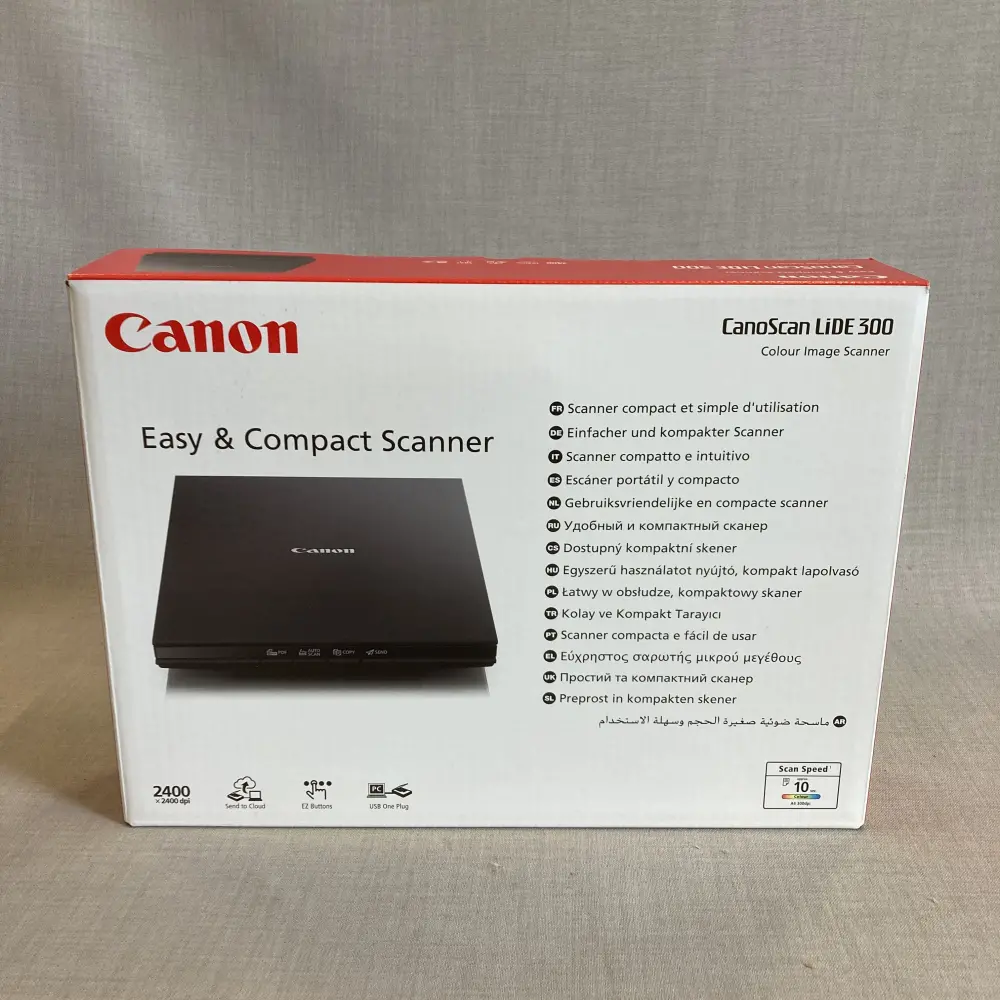 Canon CanoScan LiDE 300 flatbed scanner.