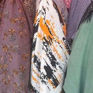 Thrift Vibrant Abstract Paint-Splash print Fabric Double Length