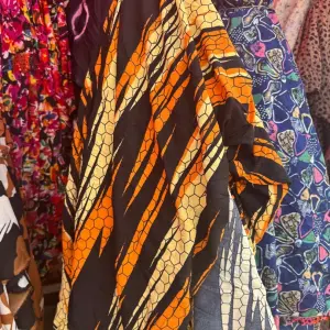 Thrift Bold, Tiger-like Striped Pattern in Orange and Black Double Length