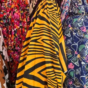 Thrift vibrant Yellow and Black Animal print Fabric