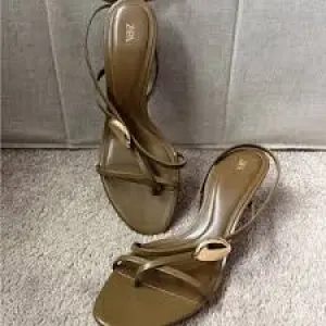 Zara Strappy Heeled Sandals with Metal Detail