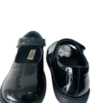 Crabkids pair of Mlack Mary Jane-Style School Shoes