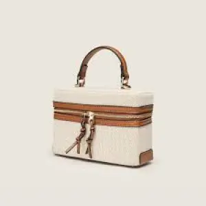 Zara Rigid Box Bag in a Vintage-inspired Satchel with shape and contrasting textures.