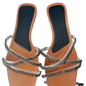 Zara Women's Rhinestone Strap Sandals
