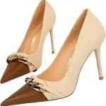 Bigtree Metal Chain Patchwork Pumps